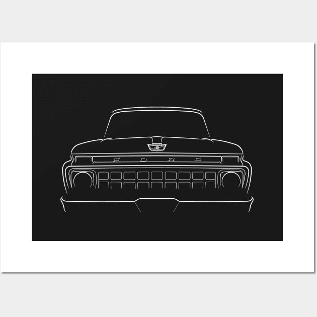 1965 Ford F-100 Pickup - front Stencil, white Wall Art by mal_photography